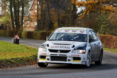 Michael Pedersen endte som nummer 3 generelt i sin Mitsubishi Lancer EVO 9. Michael Pedersen fik valgt for hårde dæk på de første 3 prøver, hvilket kostede en del tabt tid til konkurrenterne.
(Foto: www.bjohansson.dk)